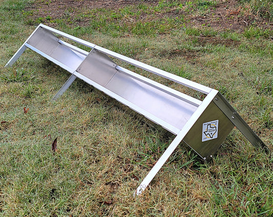 Premium 96 Inch 8 Ft Welded Aluminum Sheep & Goat V Trough Feeder with Anchors USA Made - Homesteading Supplies for Quail Enthusiasts