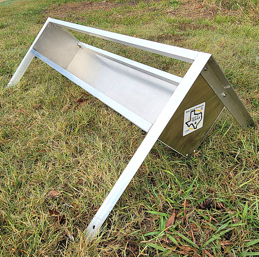 Premium 48 Inch 4 Ft Welded Aluminum Sheep & Goat V Trough Feeder with Anchors USA Made - Homesteading Supplies for Quail Enthusiasts