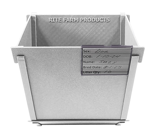 Premium Texas USA Made 6-Inch Cage Hanging Rabbit Feeder with ID Tag for Rabbit Pellet Feed with a Sifter Base - Homesteading Supplies for Quail Enthusiasts