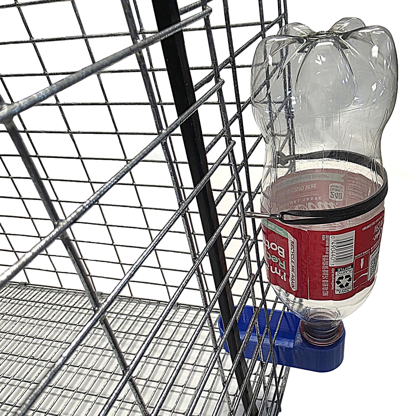 Premium Soda Pop Water Bottle Bird Drinker Cups & Mounting Bands with Clasp Made in Texas USA - Bird Keeping Supplies for Quail Enthusiasts