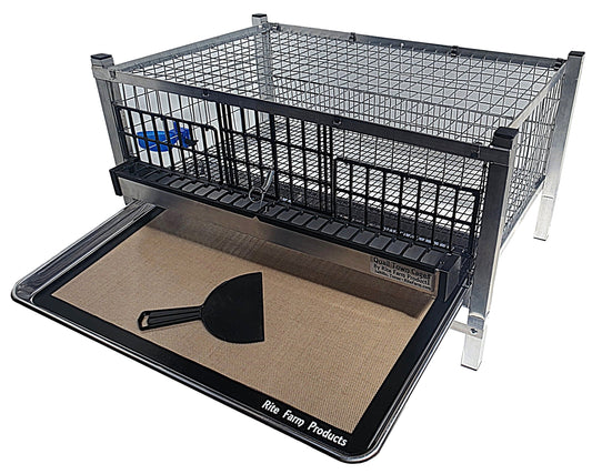 Quail Town Cages by Rite Farm Products - Reusable Silicone Mat Insert & 6 Inch Scraper