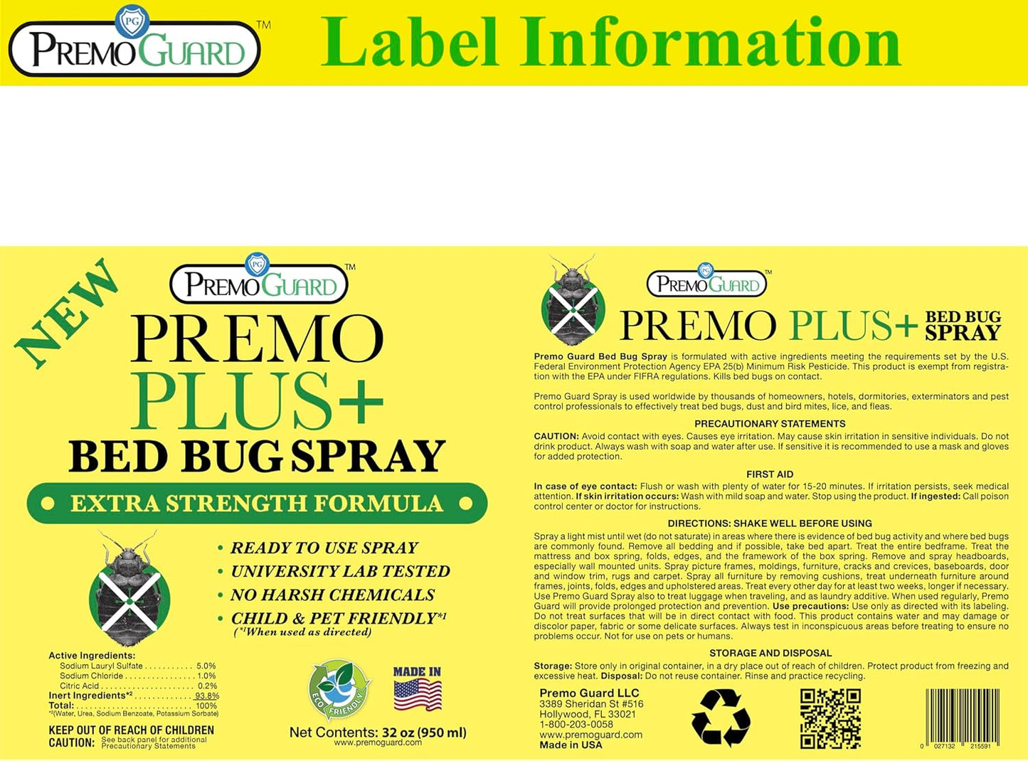 Bed Bug Plus - All Natural Non-Toxic - By Premo Guard