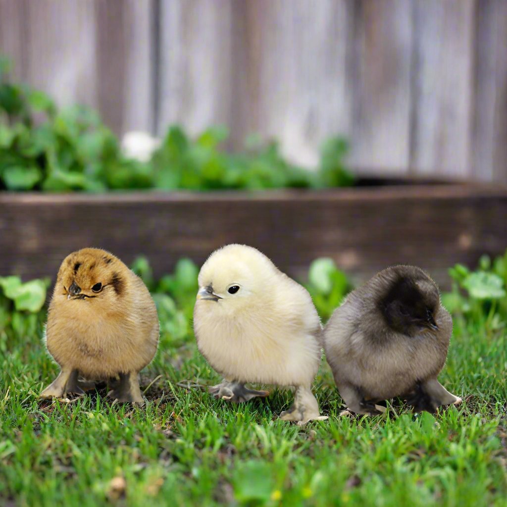 Silkie Chicks – Buy 6 + 3 Bonus Free (9 Unsexed, Mixed Colors, Shipping Included)
