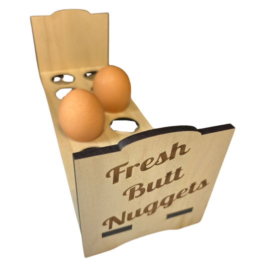 Premium Counter Top Chicken Egg Holder - Fresh Butt Nuggets - Quail Gifts for Quail Enthusiasts