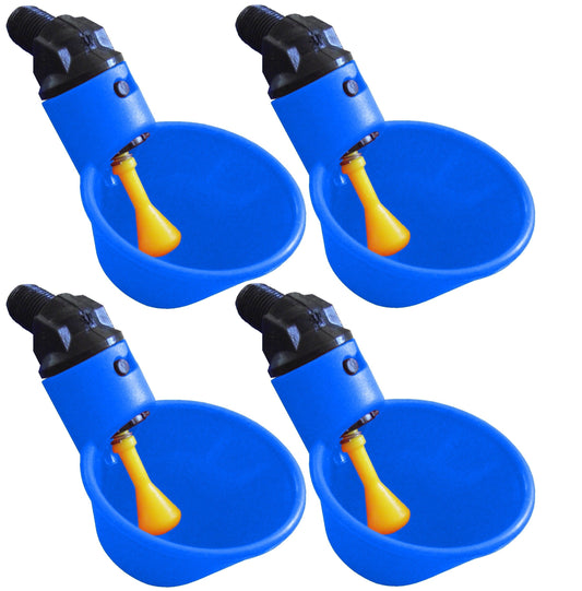 Premium Blue Automatic Cup Style Poultry Chicken Drinkers - Bird Keeping Supplies for Quail Enthusiasts