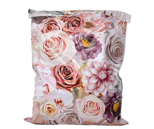 Premium Boho Flowers Poly Mailers Size 14x17 Colorful Shipping Bags - Packaging Materials for Quail Enthusiasts