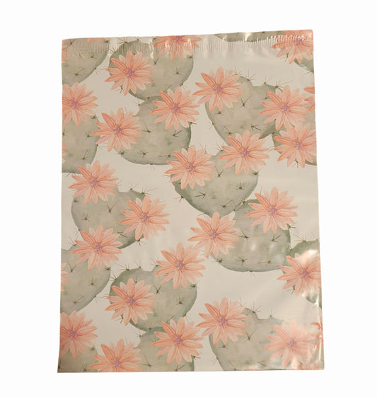 Premium Cactus Blossoms Poly Mailers Size 10x13 Colorful Shipping Bags - Packaging Materials for Quail Enthusiasts