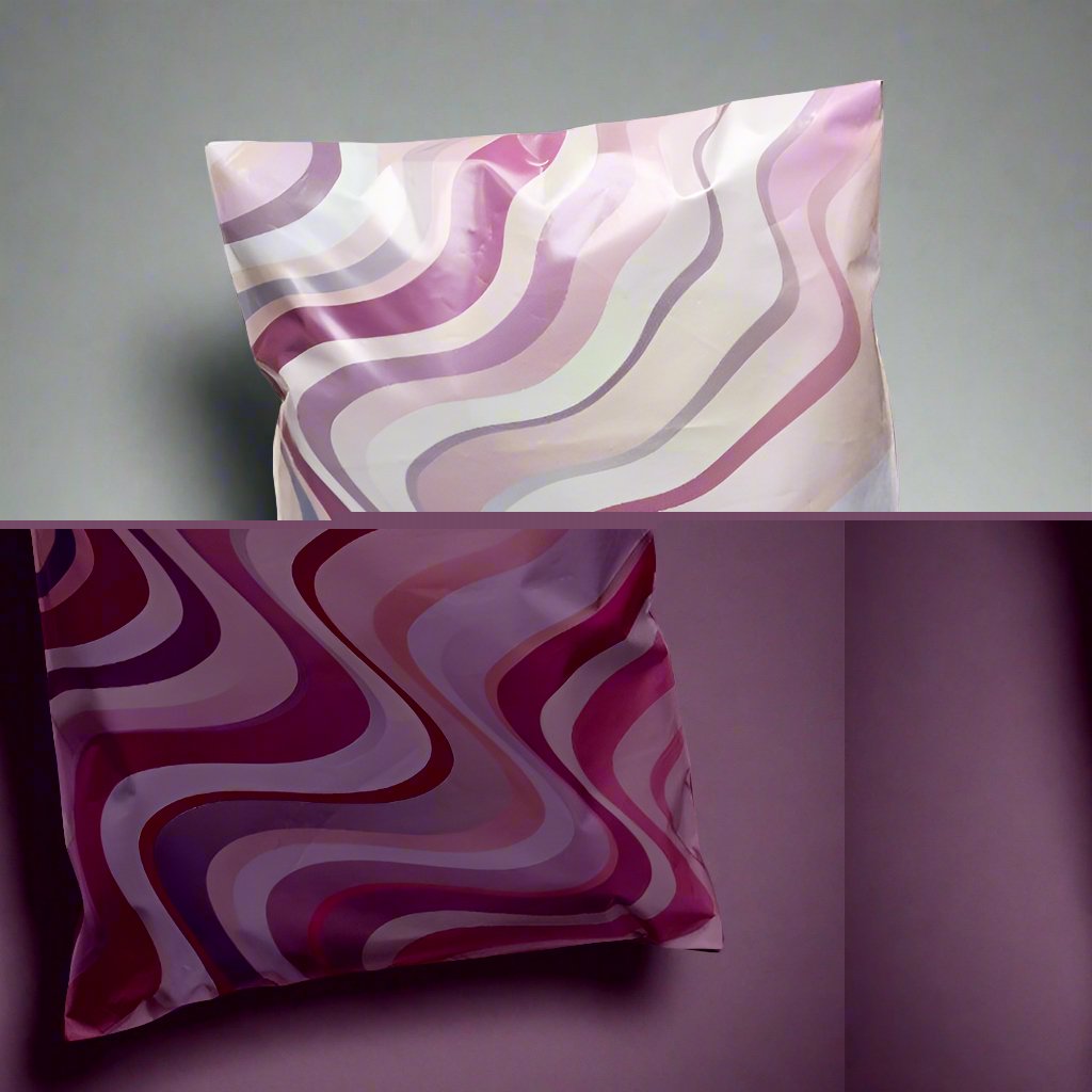 Premium Pink Purple Abstract Poly Mailers Size 10x13 Shipping Bags - Packaging Materials for Quail Enthusiasts