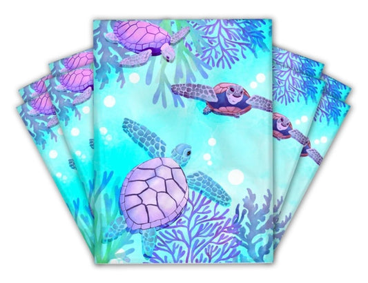Premium Turtle Ocean Blue Poly Mailers Size 10x13 Colorful Shipping Bags - Packaging Materials for Quail Enthusiasts