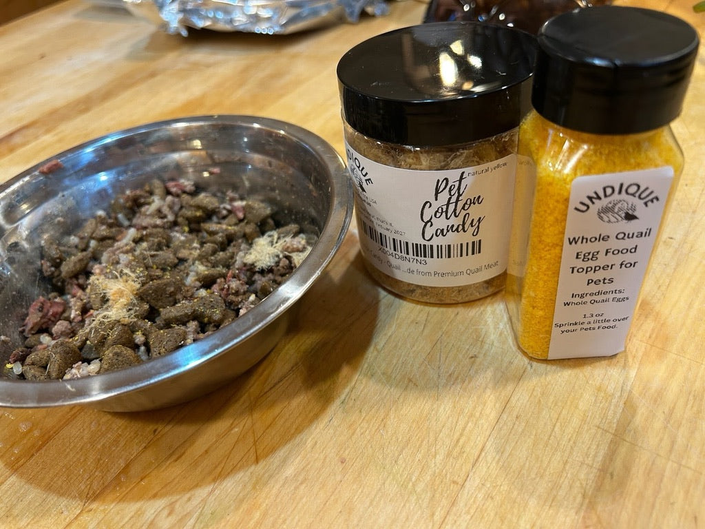 Functional Toppers – Calcium, Glucosamine, and "Quail Dust"