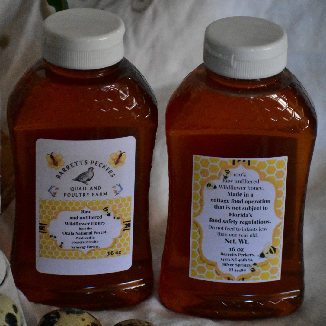 Premium Raw and unfiltered  Wildflower Honey from the Ocala National Forest - Garden for Quail Enthusiasts