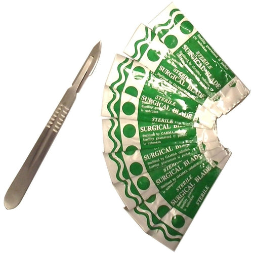 Premium Stainless Steel Scalpel & 10 Carbon Steel Blades - Homesteading Supplies for Quail Enthusiasts