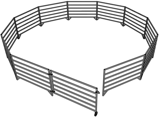 12 Pack of Aluminum 5 Ft Long 6 Rail 40" Tall Sheep & Goat Panels (11 Panels & 1 Gate Panel)