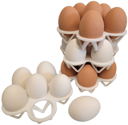 Premium 4 Pack of Rite Farm Products 6 Chicken Egg Poly Stacking Trays For 24 Eggs Total - Bird Keeping Supplies for Quail Enthusiasts