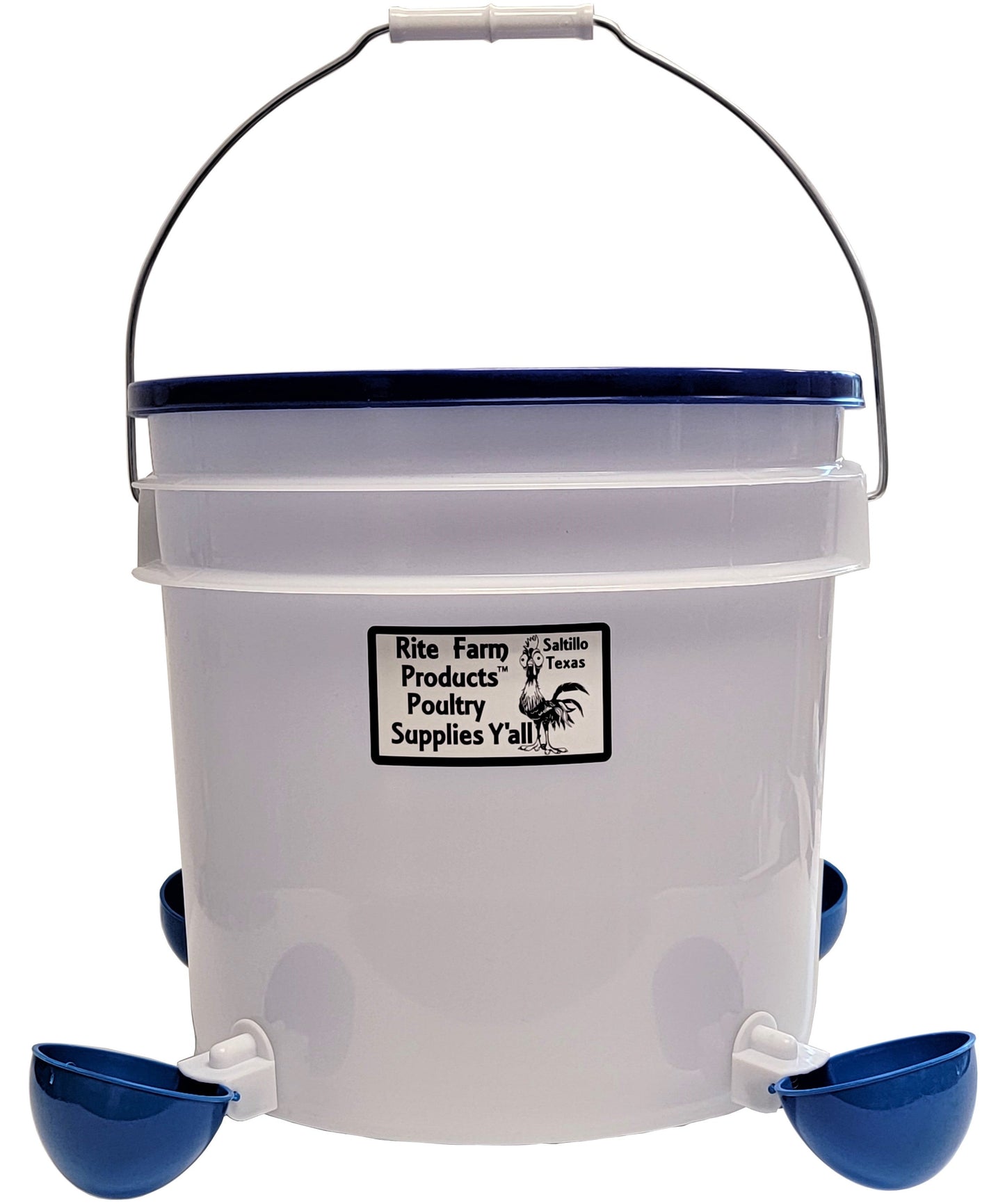 Premium 3.5 Gallon Automatic Chicken Waterer With 4 Heavy Duty Auto Fill Drinker Poultry Cups - Bird Keeping Supplies for Quail Enthusiasts