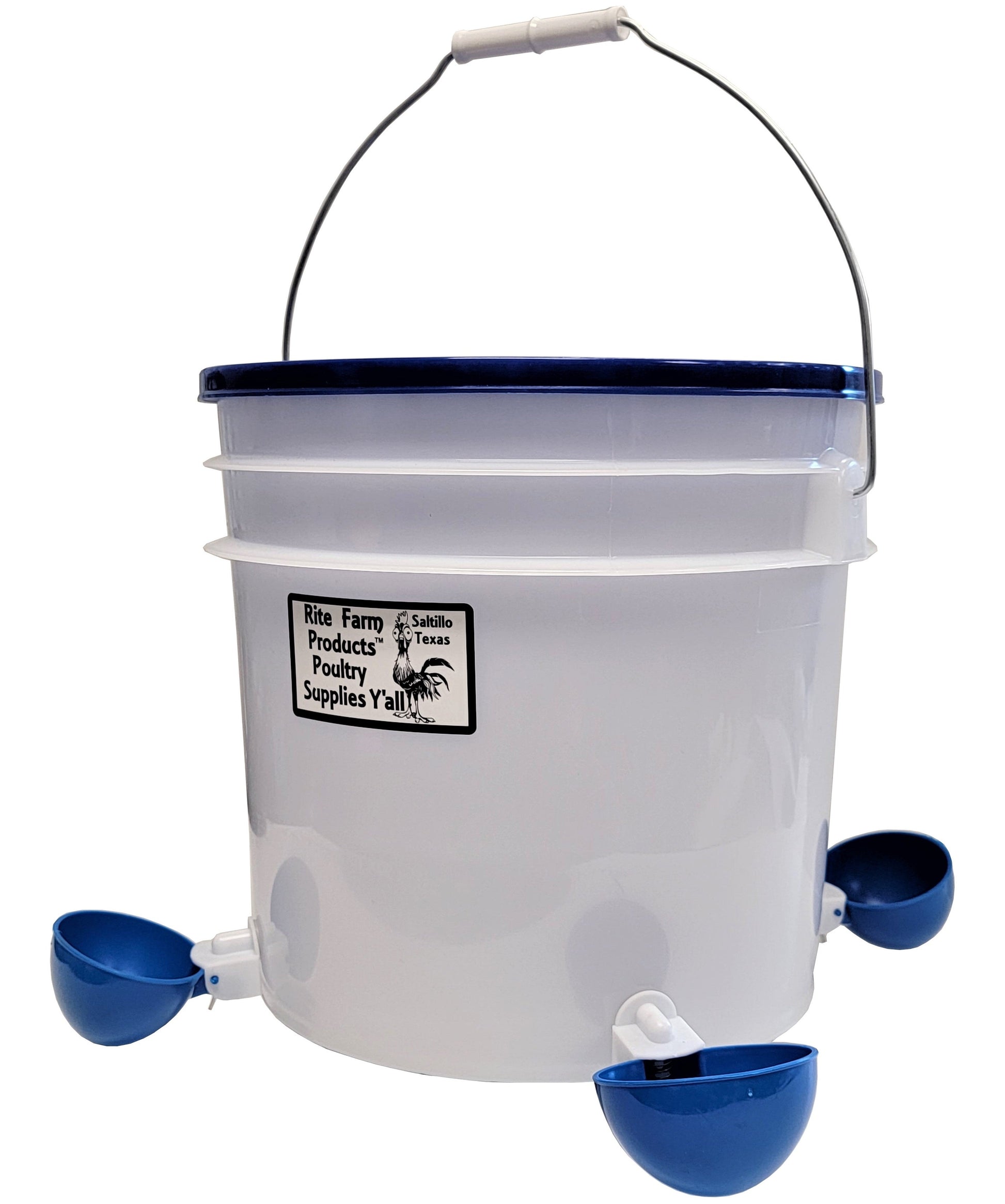 Premium 3.5 Gallon Automatic Chicken Waterer With 4 Heavy Duty Auto Fill Drinker Poultry Cups - Bird Keeping Supplies for Quail Enthusiasts