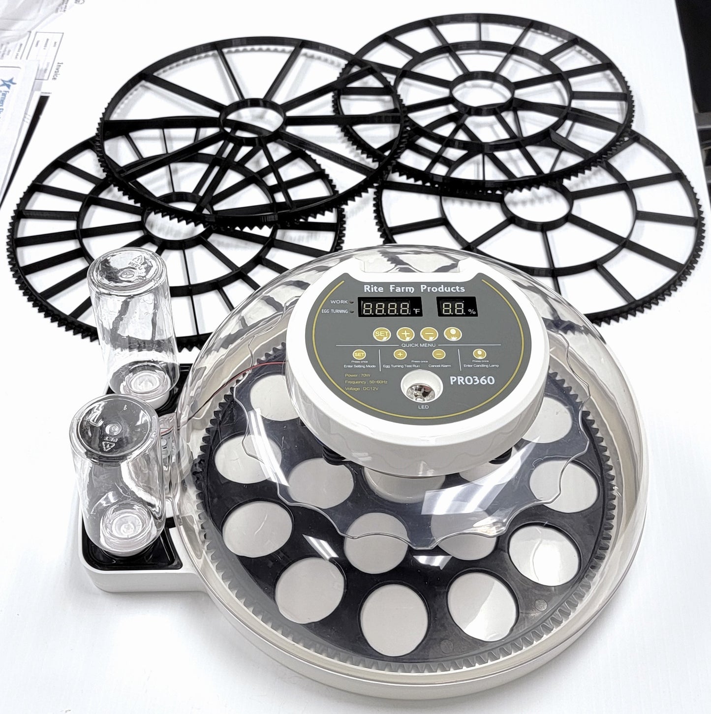 Premium PRO 360 Rite Farm Products 21 Chicken Egg Incubator & or Optional Egg Turner Trays - Bird Keeping Supplies for Quail Enthusiasts