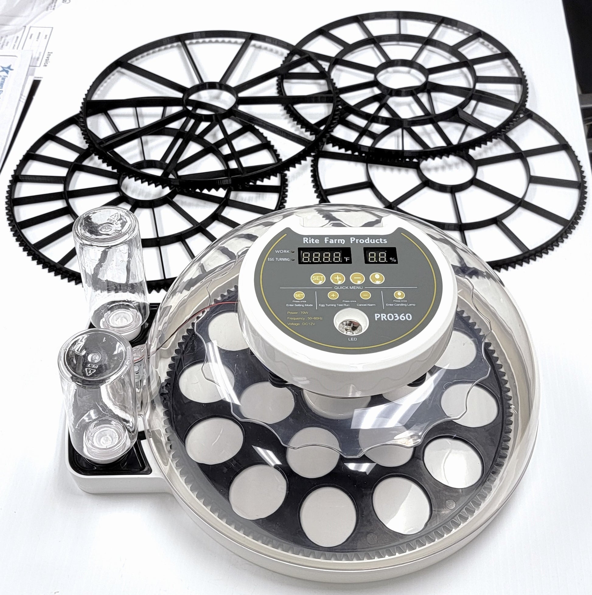 Premium PRO 360 Rite Farm Products 21 Chicken Egg Incubator & or Optional Egg Turner Trays - Bird Keeping Supplies for Quail Enthusiasts