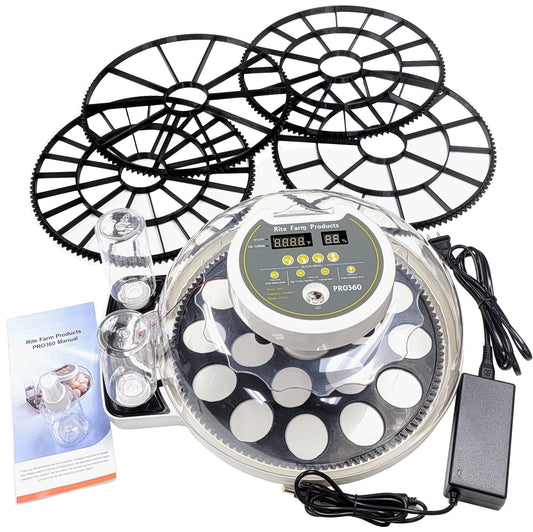 Premium PRO 360 Rite Farm Products 21 Chicken Egg Incubator & or Optional Egg Turner Trays - Bird Keeping Supplies for Quail Enthusiasts