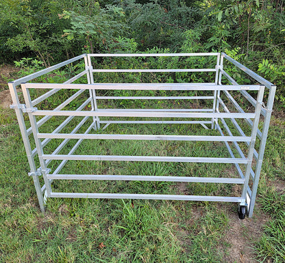 Premium Aluminum 5 Ft X 5 Ft 6 Rail Stater Stall Kit & or Add-On Kit for Sheep & Goats - Homesteading Supplies for Quail Enthusiasts