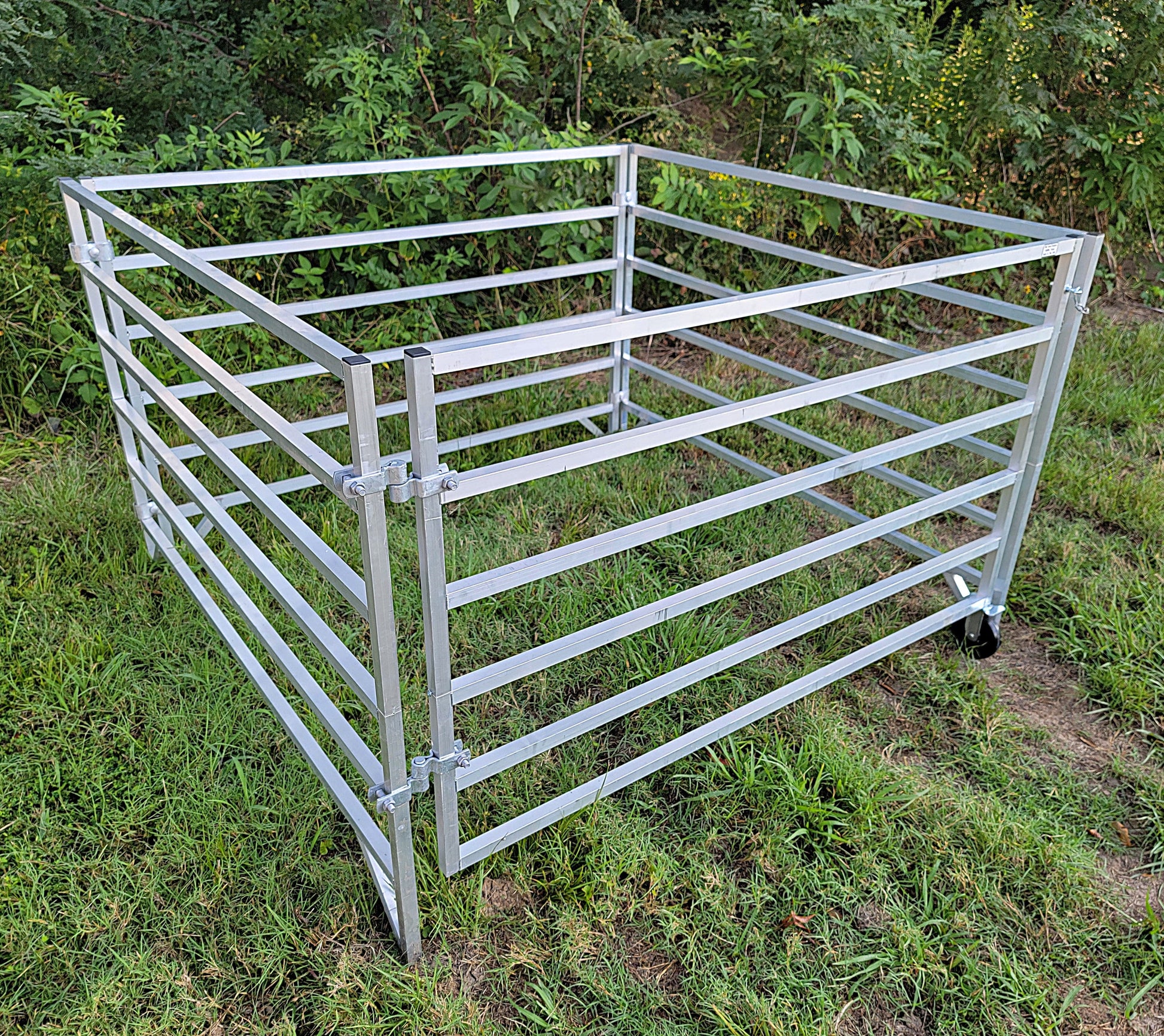 Premium Aluminum 5 Ft X 5 Ft 6 Rail Stater Stall Kit & or Add-On Kit for Sheep & Goats - Homesteading Supplies for Quail Enthusiasts
