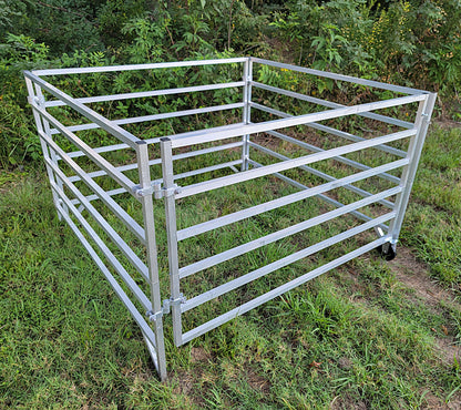 Premium Aluminum 5 Ft X 5 Ft 6 Rail Stater Stall Kit & or Add-On Kit for Sheep & Goats - Homesteading Supplies for Quail Enthusiasts