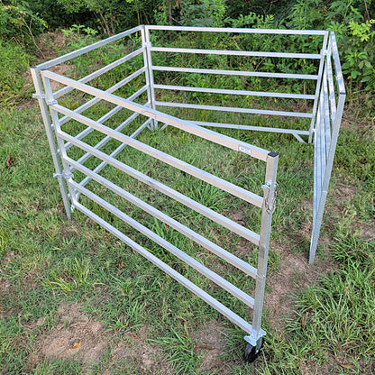 Premium Aluminum 5 Ft X 5 Ft 6 Rail Stater Stall Kit & or Add-On Kit for Sheep & Goats - Homesteading Supplies for Quail Enthusiasts