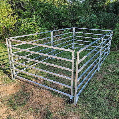 Premium Aluminum 5 Ft X 10 Ft 6 Rail Starter Stall Kit & or Add on Stall Kit for Sheep & Goats - Homesteading Supplies for Quail Enthusiasts