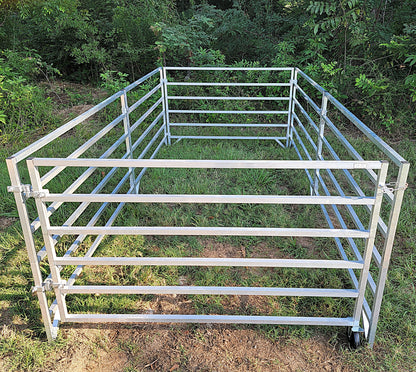 Premium Aluminum 5 Ft X 10 Ft 6 Rail Starter Stall Kit & or Add on Stall Kit for Sheep & Goats - Homesteading Supplies for Quail Enthusiasts