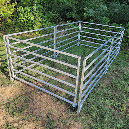 Premium Aluminum 5 Ft X 10 Ft 6 Rail Starter Stall Kit & or Add on Stall Kit for Sheep & Goats - Homesteading Supplies for Quail Enthusiasts