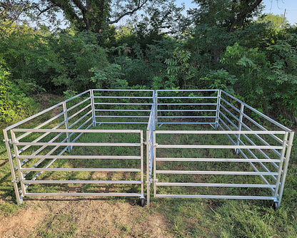 Premium Aluminum 5 Ft X 10 Ft 6 Rail Starter Stall Kit & or Add on Stall Kit for Sheep & Goats - Homesteading Supplies for Quail Enthusiasts