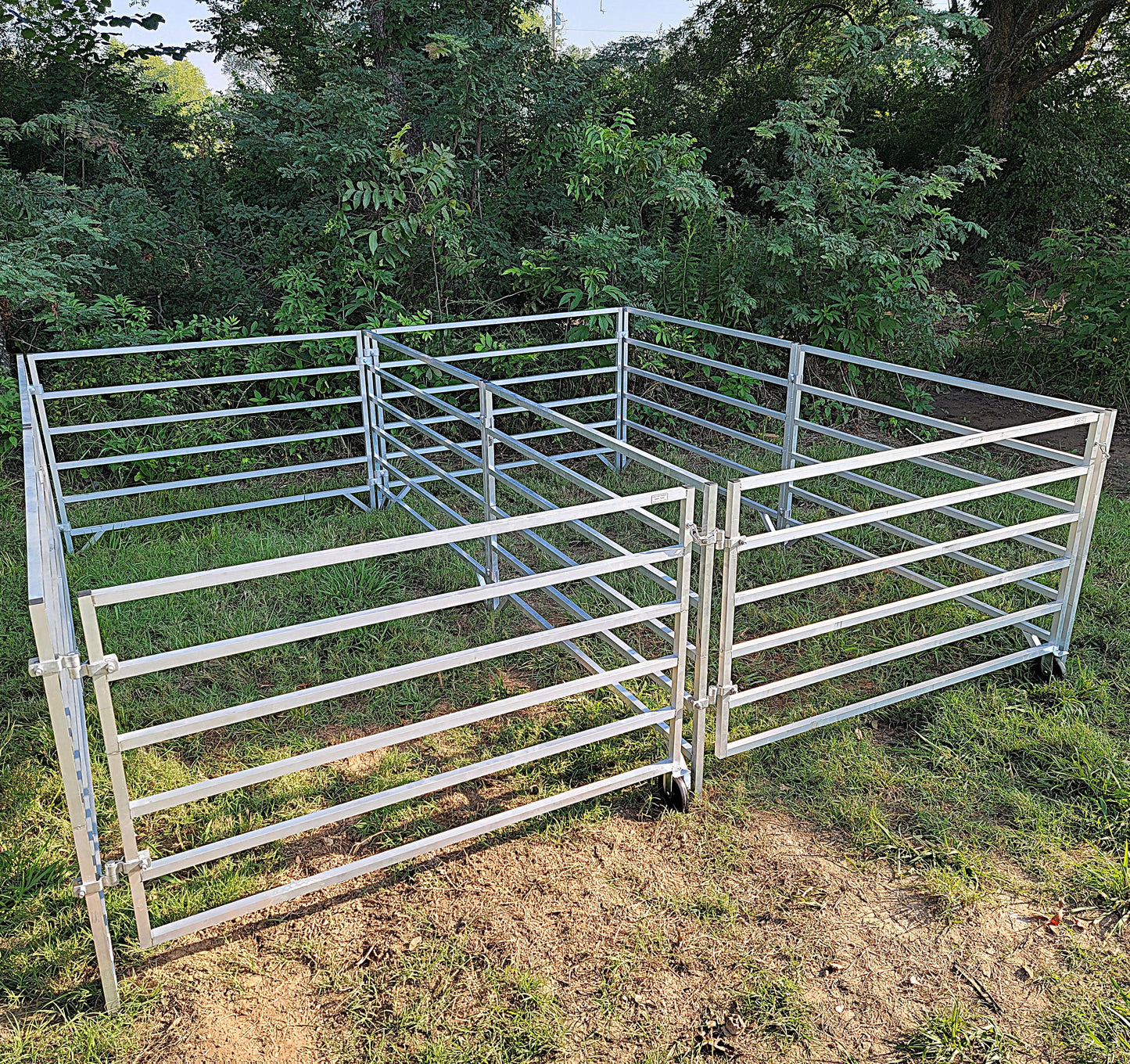 Premium Aluminum 5 Ft X 10 Ft 6 Rail Starter Stall Kit & or Add on Stall Kit for Sheep & Goats - Homesteading Supplies for Quail Enthusiasts