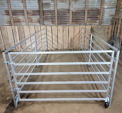 Premium Aluminum 5 Ft X 10 Ft 6 Rail Wall Mounted Starter Stall Kit & or Add-On Stall Kit for Sheep & Goats - Homesteading Supplies for Quail Enthusiasts