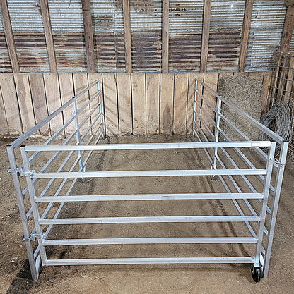 Premium Aluminum 5 Ft X 10 Ft 6 Rail Wall Mounted Starter Stall Kit & or Add-On Stall Kit for Sheep & Goats - Homesteading Supplies for Quail Enthusiasts