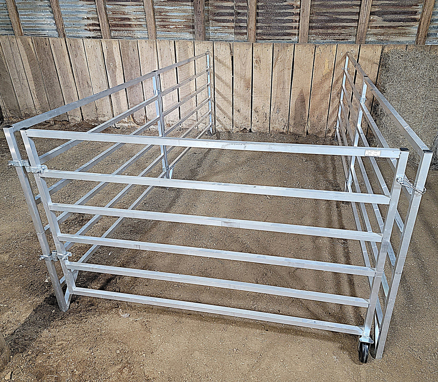Premium Aluminum 5 Ft X 10 Ft 6 Rail Wall Mounted Starter Stall Kit & or Add-On Stall Kit for Sheep & Goats - Homesteading Supplies for Quail Enthusiasts