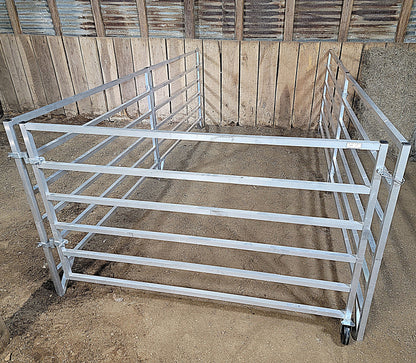 Premium Aluminum 5 Ft X 10 Ft 6 Rail Wall Mounted Starter Stall Kit & or Add-On Stall Kit for Sheep & Goats - Homesteading Supplies for Quail Enthusiasts