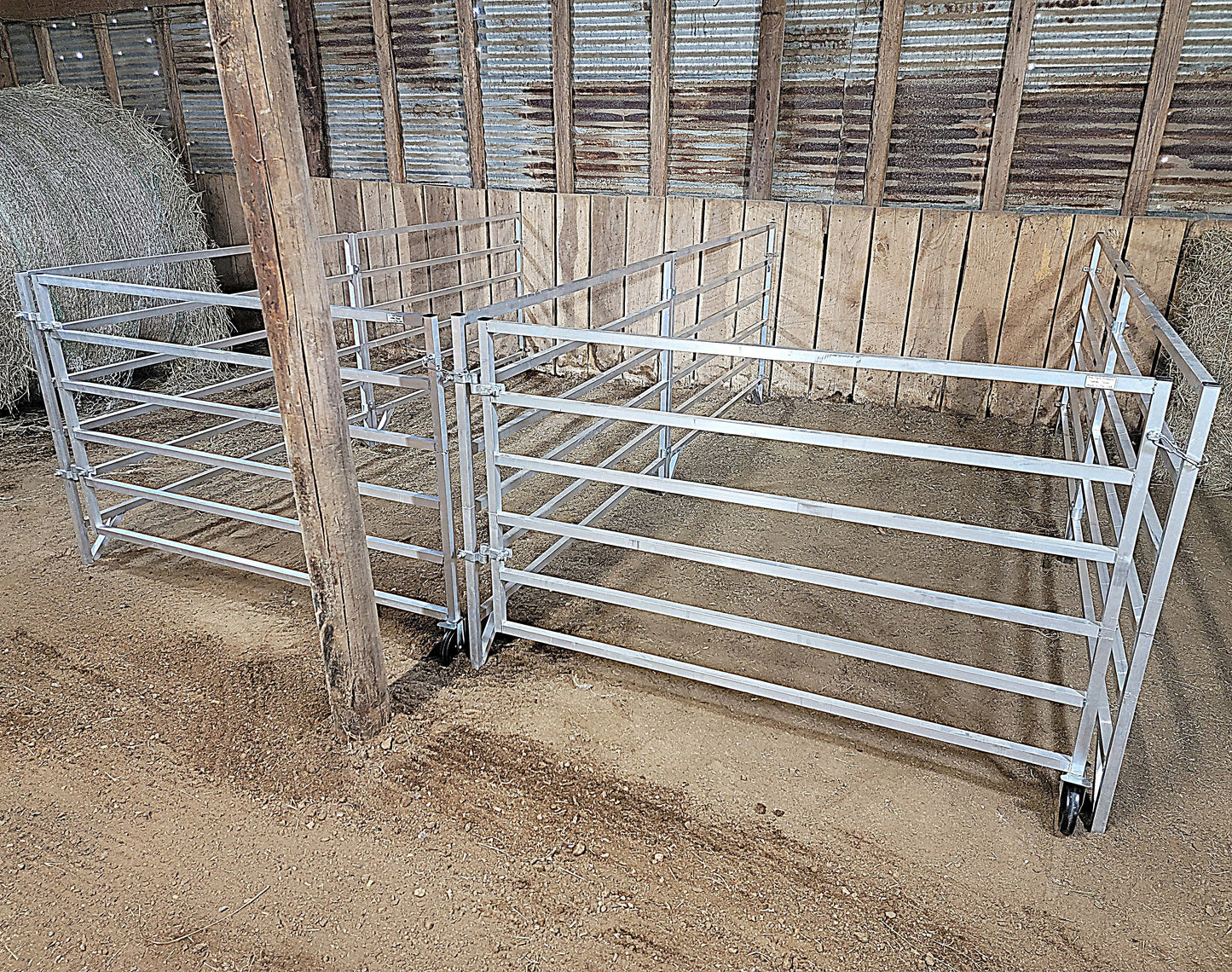 Premium Aluminum 5 Ft X 10 Ft 6 Rail Wall Mounted Starter Stall Kit & or Add-On Stall Kit for Sheep & Goats - Homesteading Supplies for Quail Enthusiasts