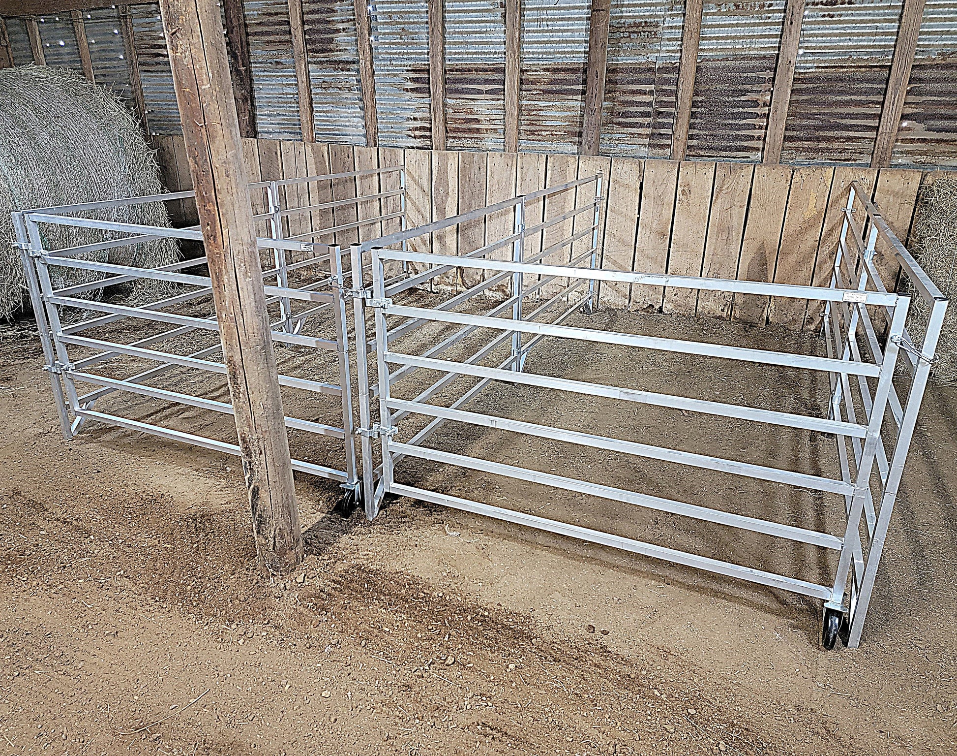 Premium Aluminum 5 Ft X 10 Ft 6 Rail Wall Mounted Starter Stall Kit & or Add-On Stall Kit for Sheep & Goats - Homesteading Supplies for Quail Enthusiasts