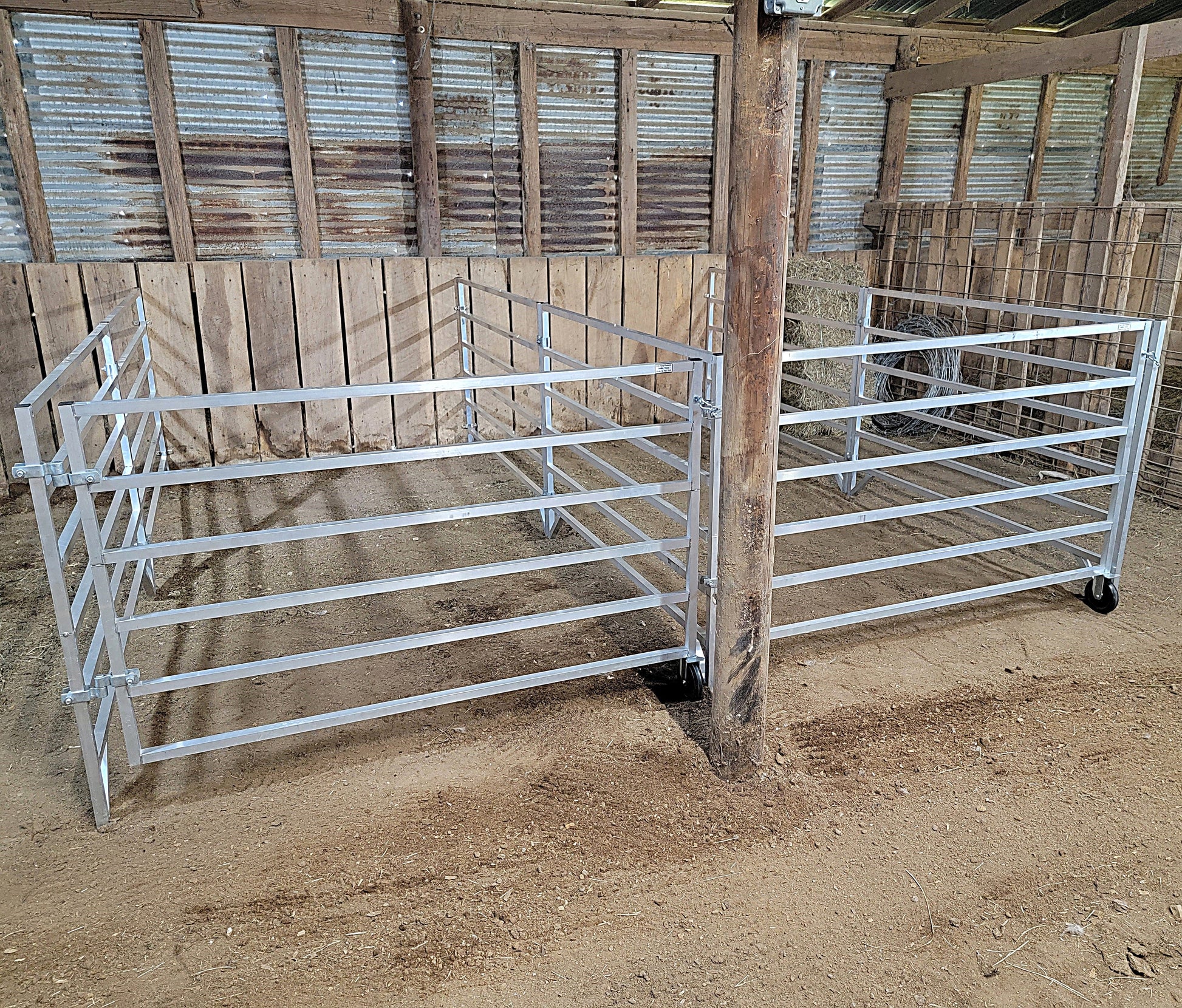 Premium Aluminum 5 Ft X 10 Ft 6 Rail Wall Mounted Starter Stall Kit & or Add-On Stall Kit for Sheep & Goats - Homesteading Supplies for Quail Enthusiasts