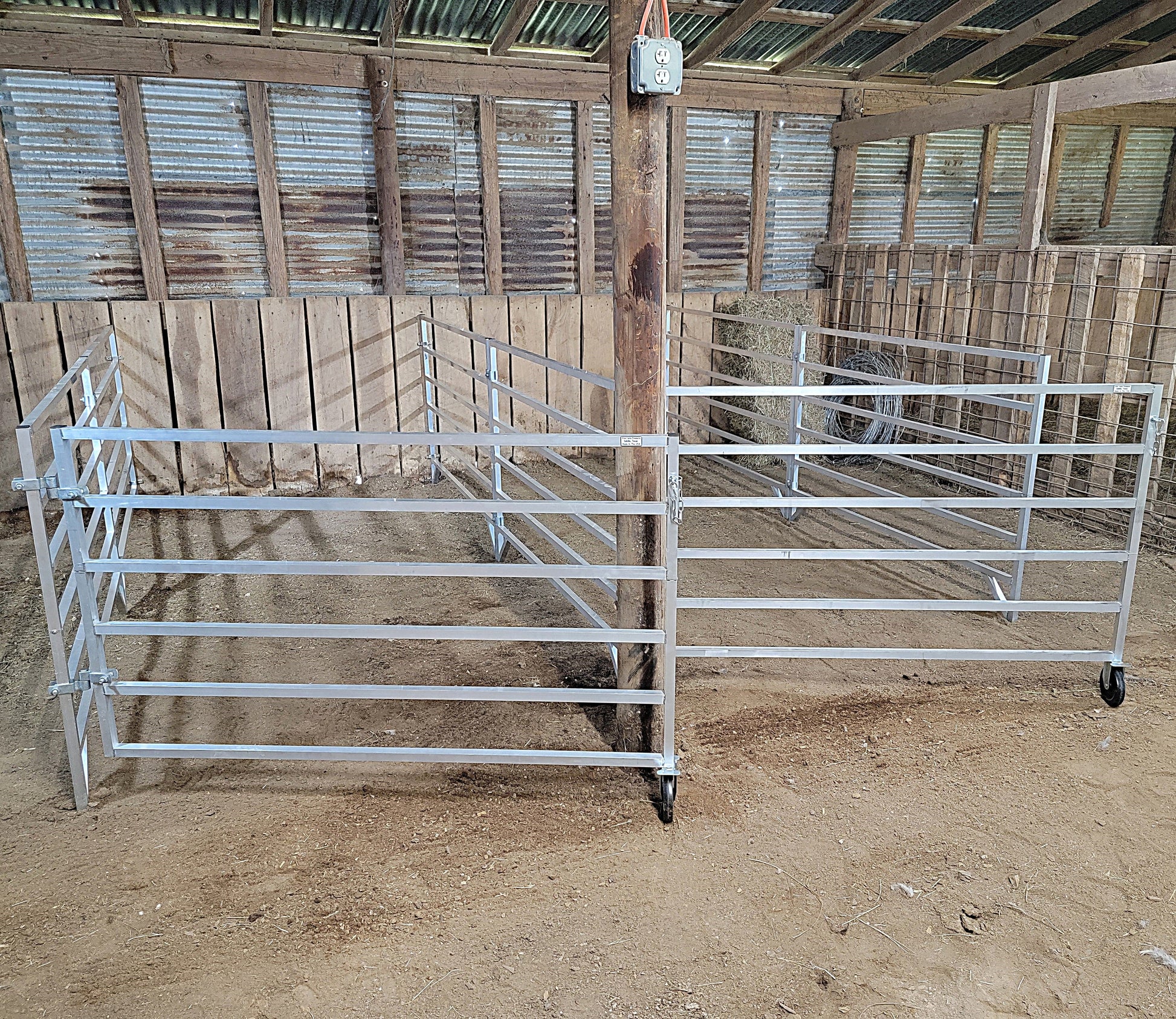 Premium Aluminum 5 Ft X 10 Ft 6 Rail Wall Mounted Starter Stall Kit & or Add-On Stall Kit for Sheep & Goats - Homesteading Supplies for Quail Enthusiasts