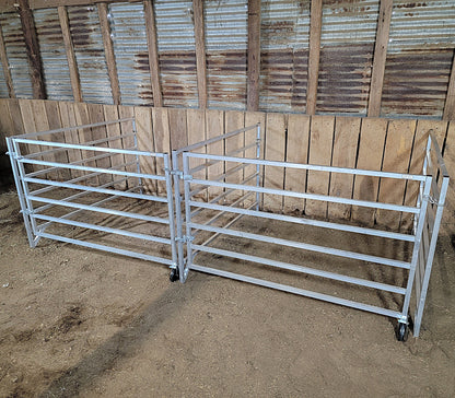 Premium Aluminum 5 Ft X 5 Ft 6 Rail Wall Mounted Starter Stall Kit & or Add-On Kit for Sheep & Goats - Homesteading Supplies for Quail Enthusiasts