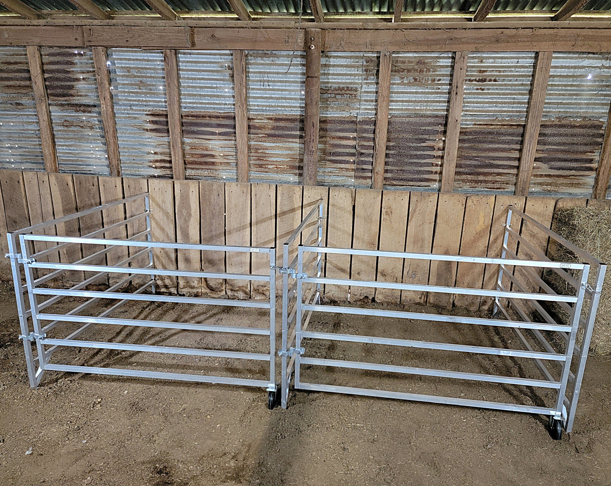 Premium Aluminum 5 Ft X 5 Ft 6 Rail Wall Mounted Starter Stall Kit & or Add-On Kit for Sheep & Goats - Homesteading Supplies for Quail Enthusiasts
