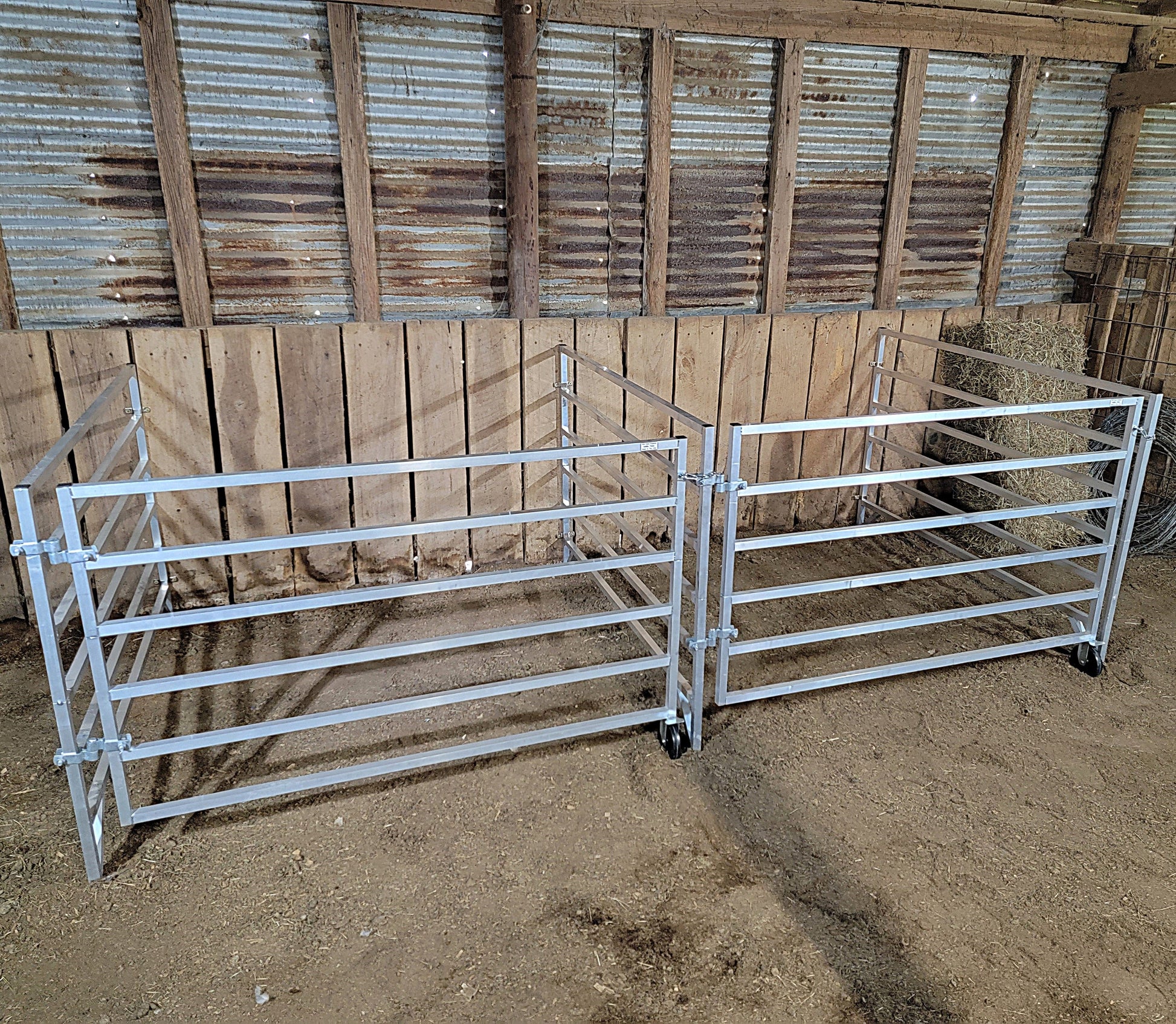 Premium Aluminum 5 Ft X 5 Ft 6 Rail Wall Mounted Starter Stall Kit & or Add-On Kit for Sheep & Goats - Homesteading Supplies for Quail Enthusiasts