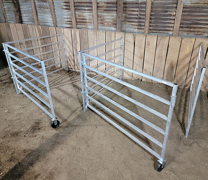 Premium Aluminum 5 Ft X 5 Ft 6 Rail Wall Mounted Starter Stall Kit & or Add-On Kit for Sheep & Goats - Homesteading Supplies for Quail Enthusiasts