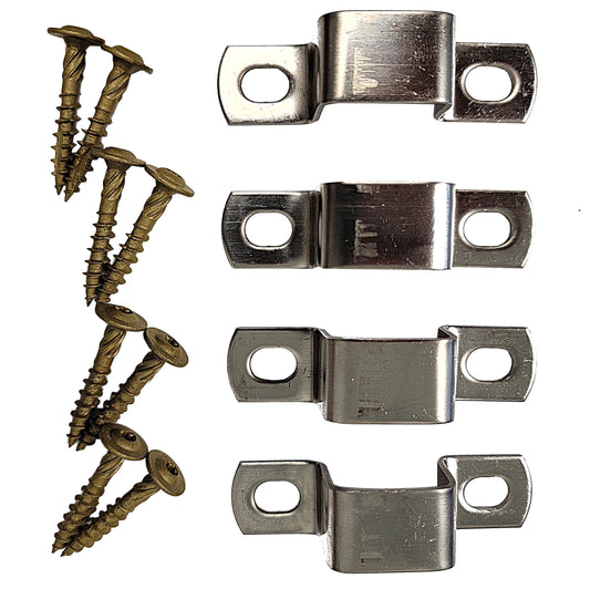 4 Pack of Wall Mount Brackets with Screws for 1 Inch Aluminum Square Tubing