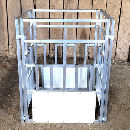 Premium 4 Pack of Aluminum 30" Long by 40" Tall Sheep & Goat Tombstone Style Feeding Panels Square Hay Feeder - Homesteading Supplies for Quail Enthusiasts
