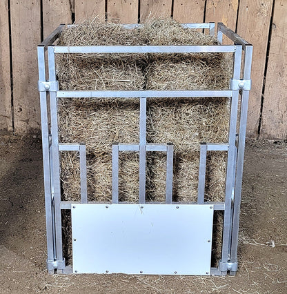 Premium 4 Pack of Aluminum 30" Long by 40" Tall Sheep & Goat Tombstone Style Feeding Panels Square Hay Feeder - Homesteading Supplies for Quail Enthusiasts