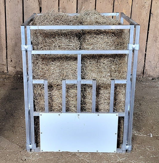 Premium 4 Pack of Aluminum 30" Long by 40" Tall Sheep & Goat Tombstone Style Feeding Panels Square Hay Feeder - Homesteading Supplies for Quail Enthusiasts