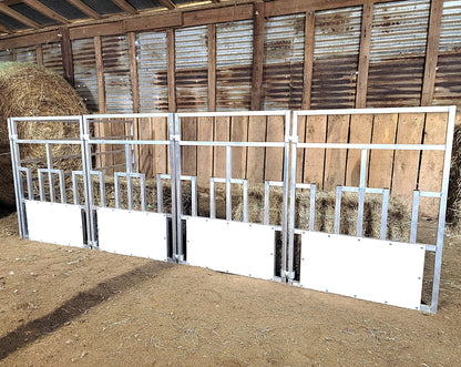 Premium 4 Pack of Aluminum 30" Long by 40" Tall Sheep & Goat Tombstone Style Feeding Panels Square Hay Feeder - Homesteading Supplies for Quail Enthusiasts