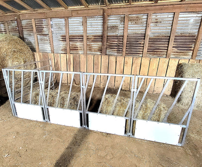 Premium 4 Pack of Aluminum 30" Long by 40" Tall Sheep & Goat Slant Bar Feeding Panels Square Hay Feeder - Homesteading Supplies for Quail Enthusiasts